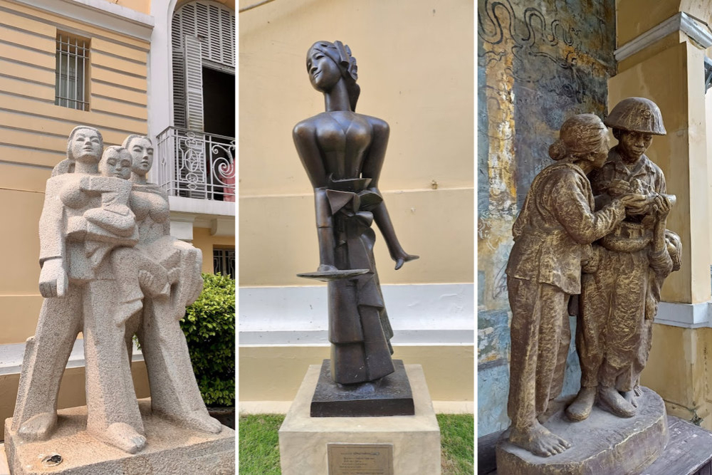 The statues are carved very realistically and delicately
